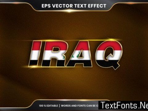 Editable Text Effect Style - Iraq