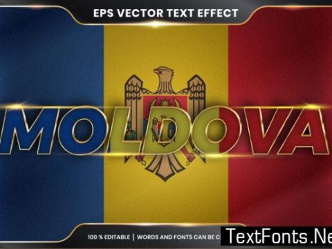 Editable Text Effect Style - Moldova