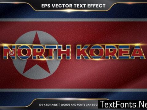 Editable Text Effect Style - North Korea