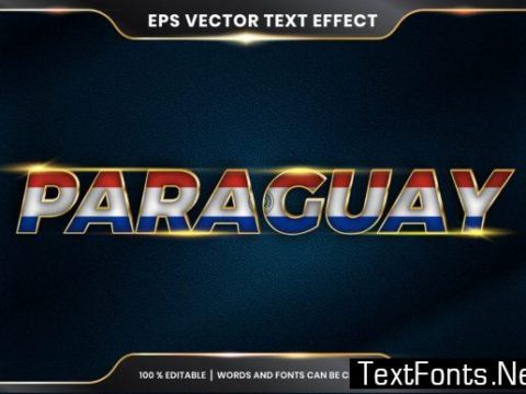 Editable Text Effect Style - Paraguay