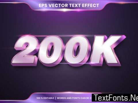 Editable Text Effect Style, Purple