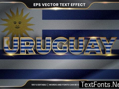 Editable Text Effect Style - Uruguay