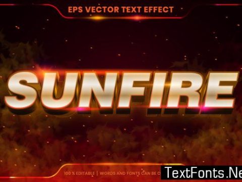 Editable Text Effect Sun Fire Words