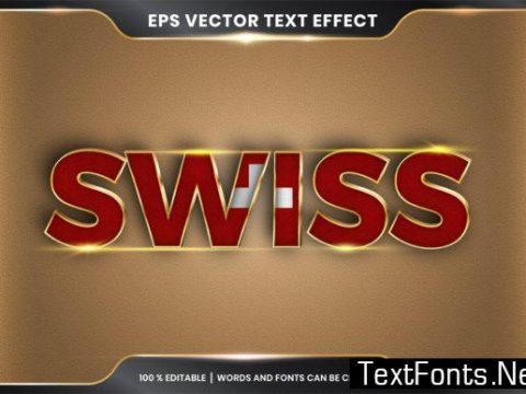 Editable Text Effect - Swiss with Flag