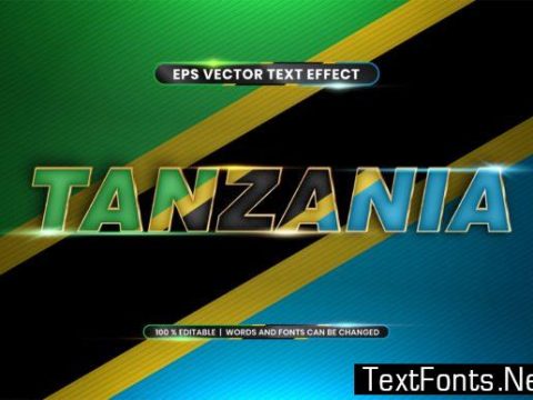 Editable Text Effect - Tanzania Words