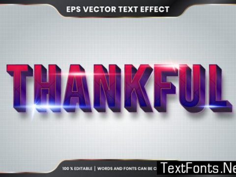 Editable Text Effect - Thankful Text