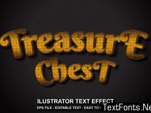 Editable Text Effect Treasure Chest