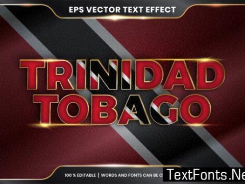 Editable Text Effect, Trinidad with Flag