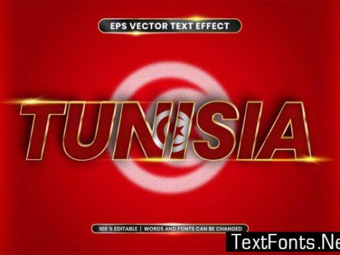 Editable Text Effect - Tunisia Words