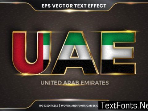 Editable Text Effect - UEA with Flag