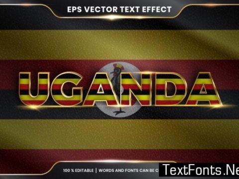 Editable Text Effect - Uganda