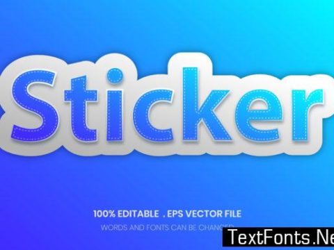 Editable Text Effect with Sticker Style