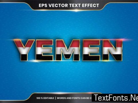 Editable Text Effect, Yemen with Flag