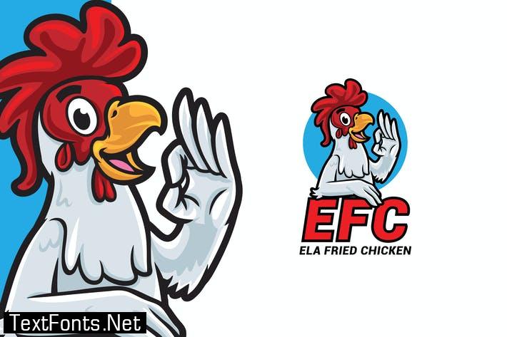 Ela Fried Chicken Logo Mascot Template