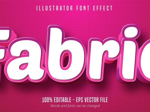 Fabric pink style font effect