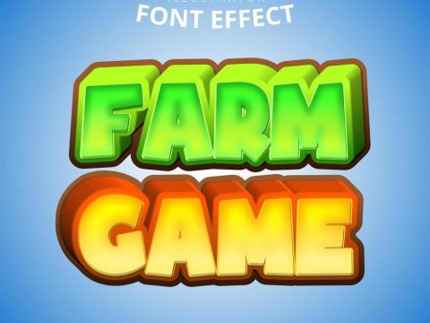 Farm Game Text, Editable Font Effect