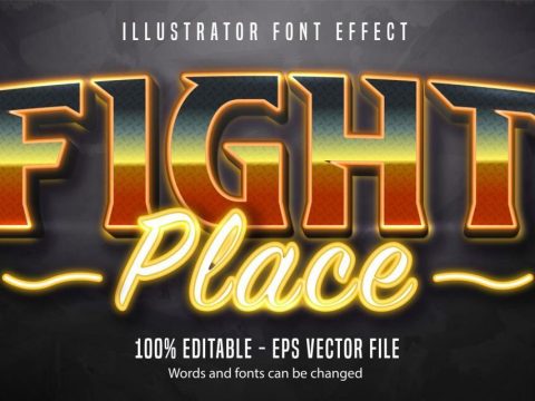 Fight place shiny font effect