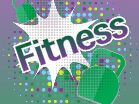 Fitness banner with comic text effects