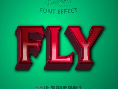 Fly text, Editable Text Effect