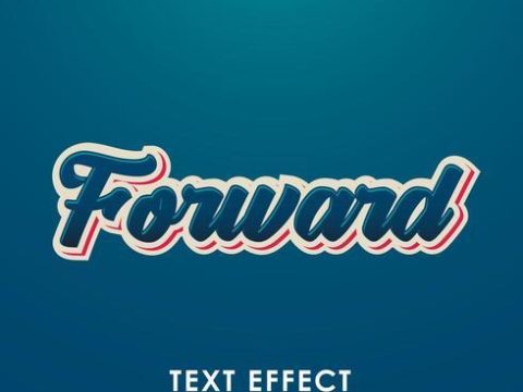 Forward letter premium text effect with 3d desing and nice blue theme 690197