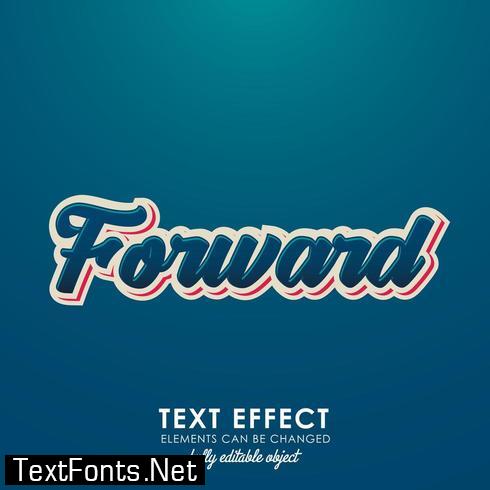 Forward letter premium text effect with 3d desing and nice blue theme 690197