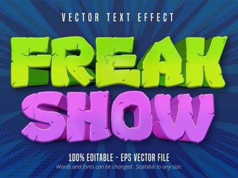 Freak show text with grunge texture