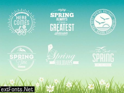 Free Spring Typographic Vector Design Set