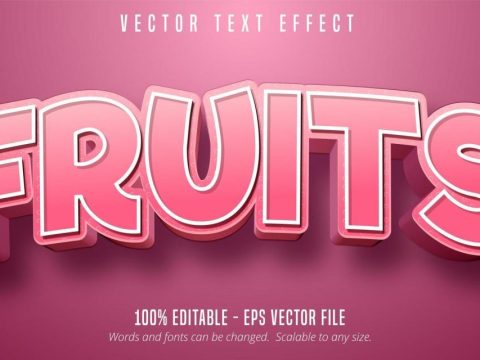 Fruits pink text effect