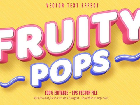 Fruity pops 3d pastry style editable text effect