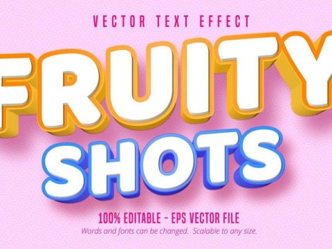 Fruity shots 3d pastry style font effect