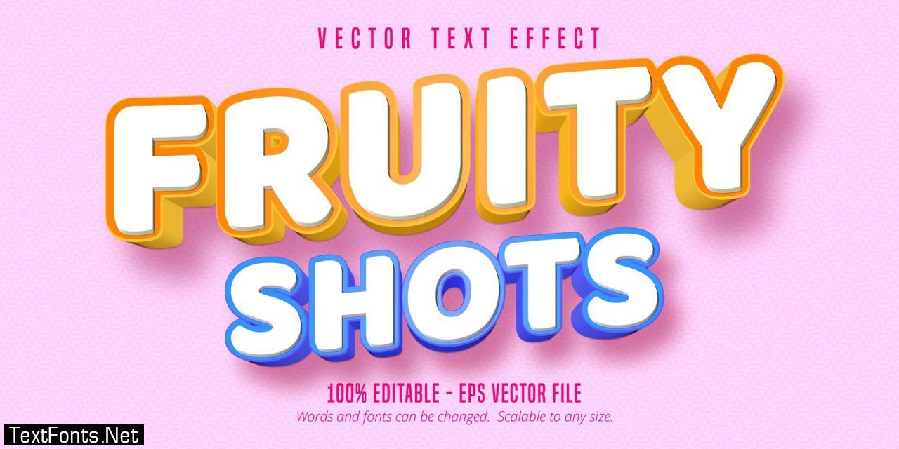 Fruity shots 3d pastry style font effect