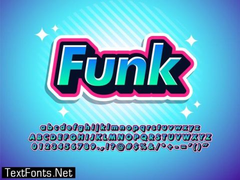 Funk Sticker Text Effect Cool Modern Font