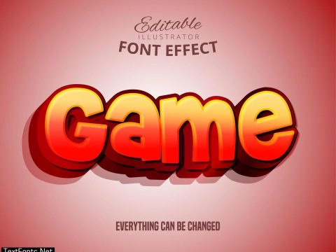 Game gradient text, editable font effect