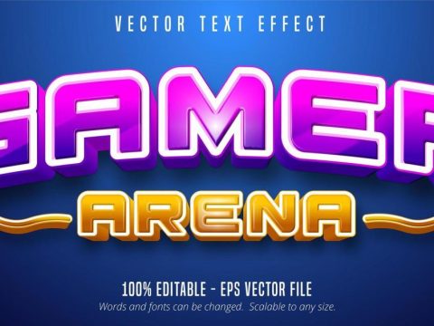 Gamer arena purple and orange shiny text effect