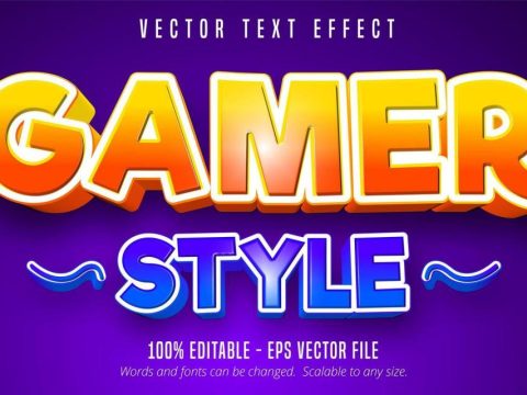 Gamer style editable text effect