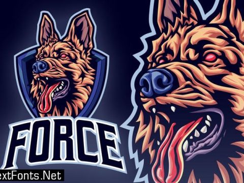 German Shepherd Head Esport Mascot Logo