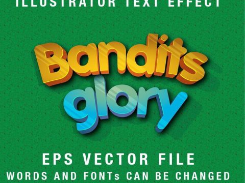 Glossy curved editable text effect