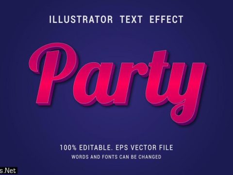 Glowing Gradient Red Shiny Party Text Effect