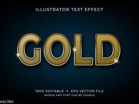 Gold Font Uppercase Text Effect