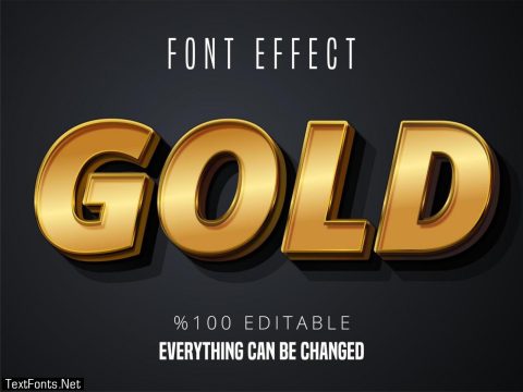 Gold gradient font effect