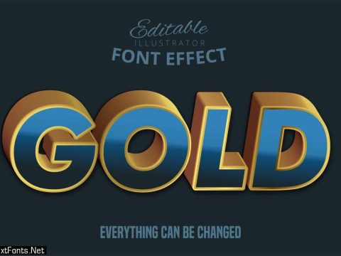 Gold text, editable text style