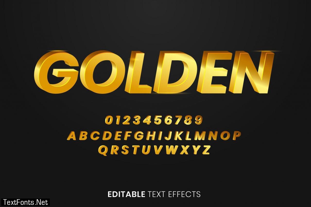 Golden 3D Text Style Effect