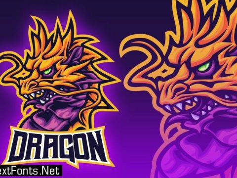 Golden Dragon Esport Mascot Logo