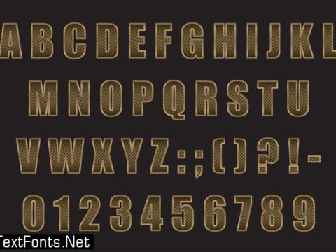 Golden Metal Factory Inspired Vector Font