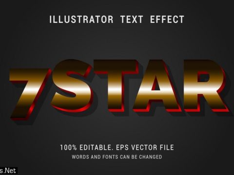 Golden Metallic Text Effect with Red Outline