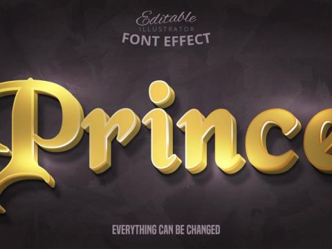 Golden prince editable font effect