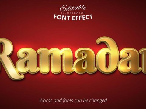 Golden Ramadan text effect