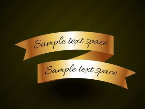 golden ribbon design with space for your text