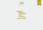 Golden Runner Logo Template