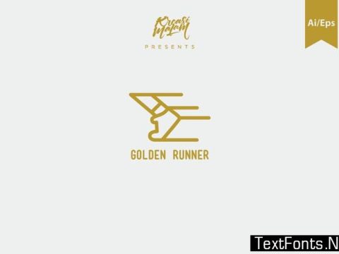 Golden Runner Logo Template